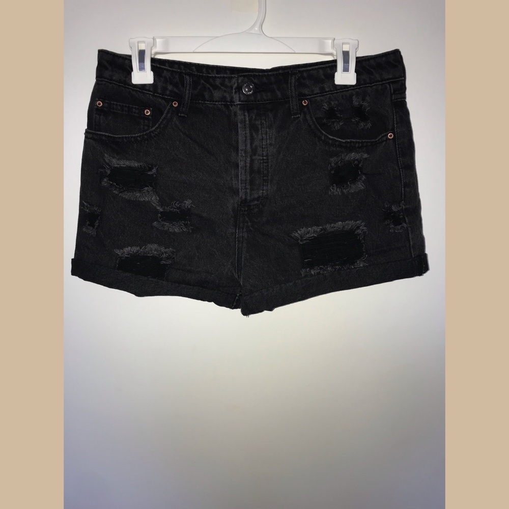 Distressed Black Denim Jeans
